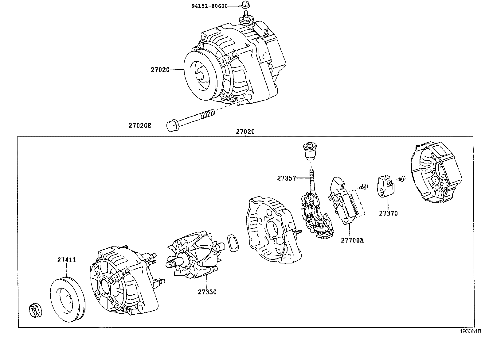27060-0D271 ALTERNATOR ASSY product image