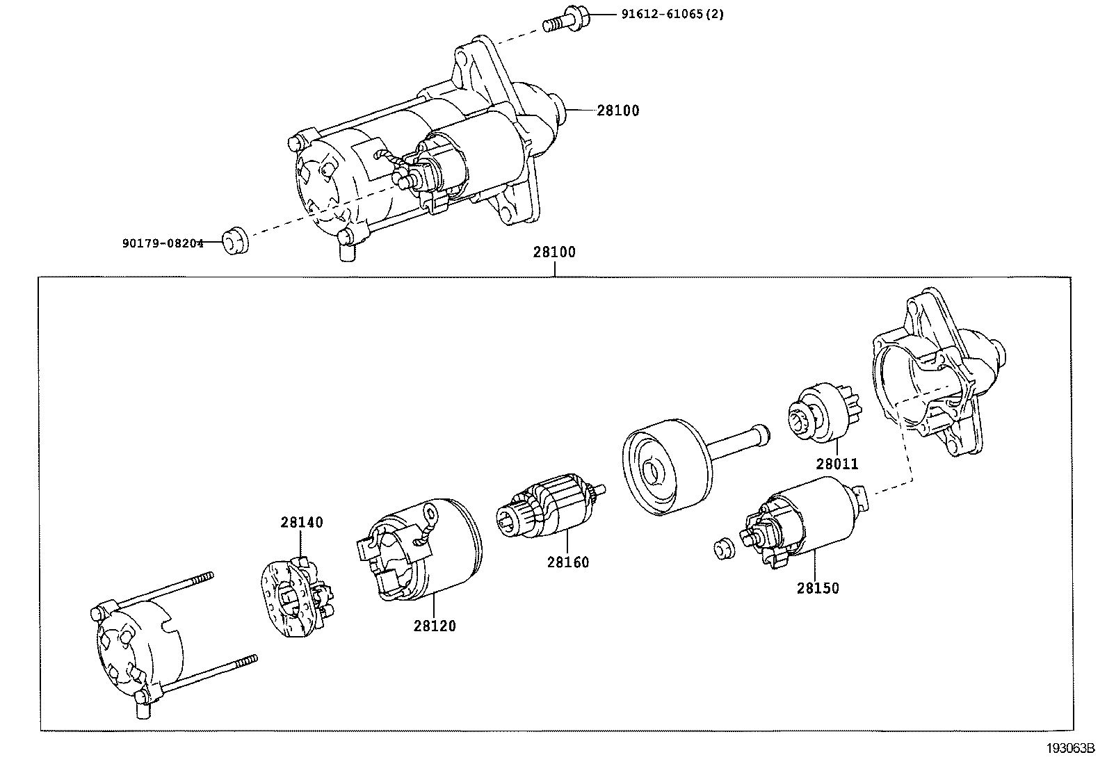 28130-0D040 FRAME ASSY, STARTER COMMUTATOR END product image