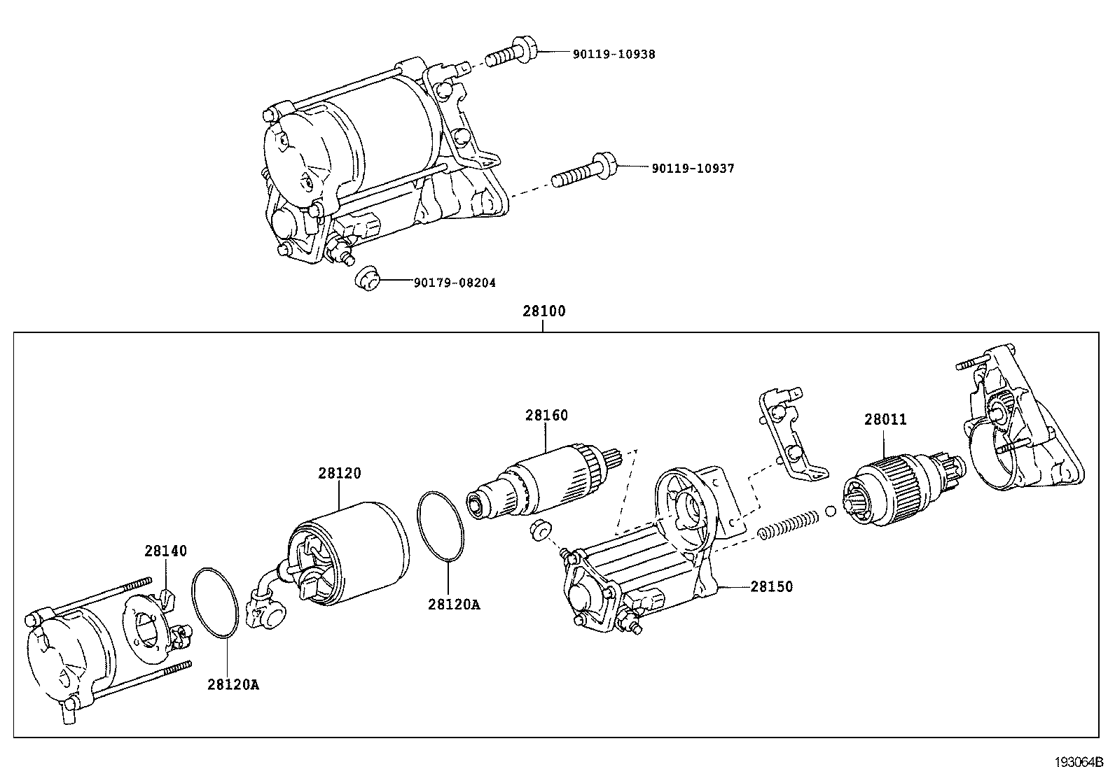 28130-0D040 FRAME ASSY, STARTER COMMUTATOR END product image