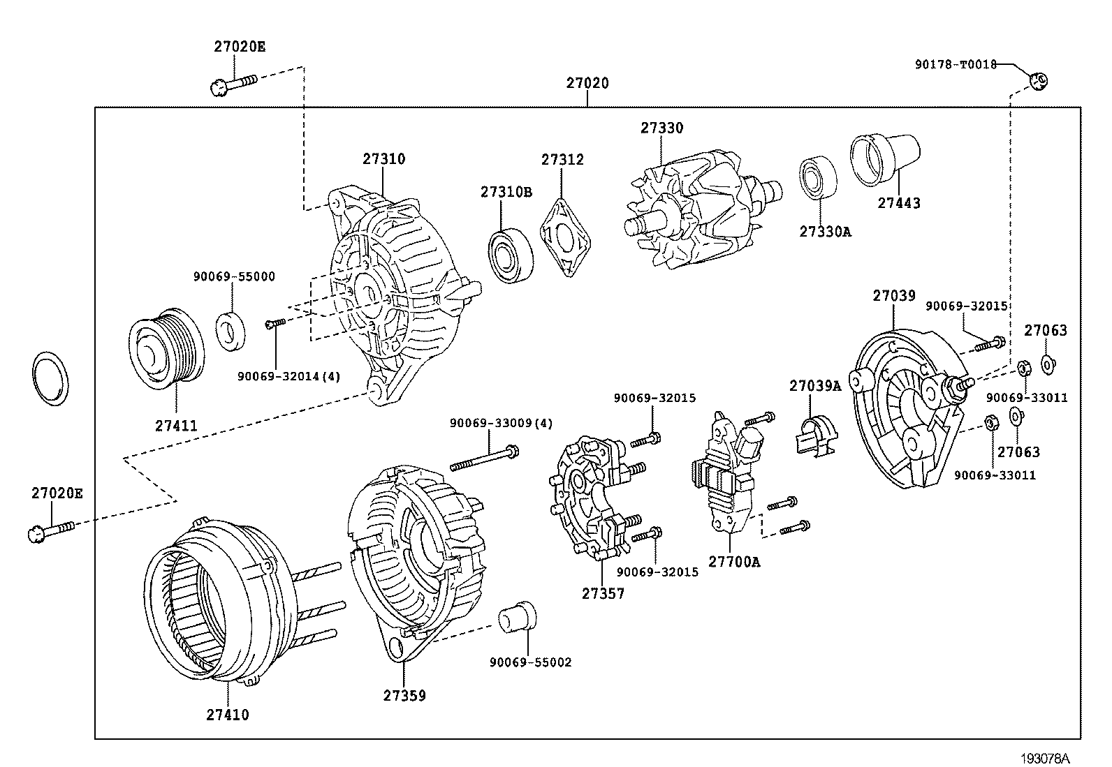 27060-31011 ALTERNATOR ASSY product image