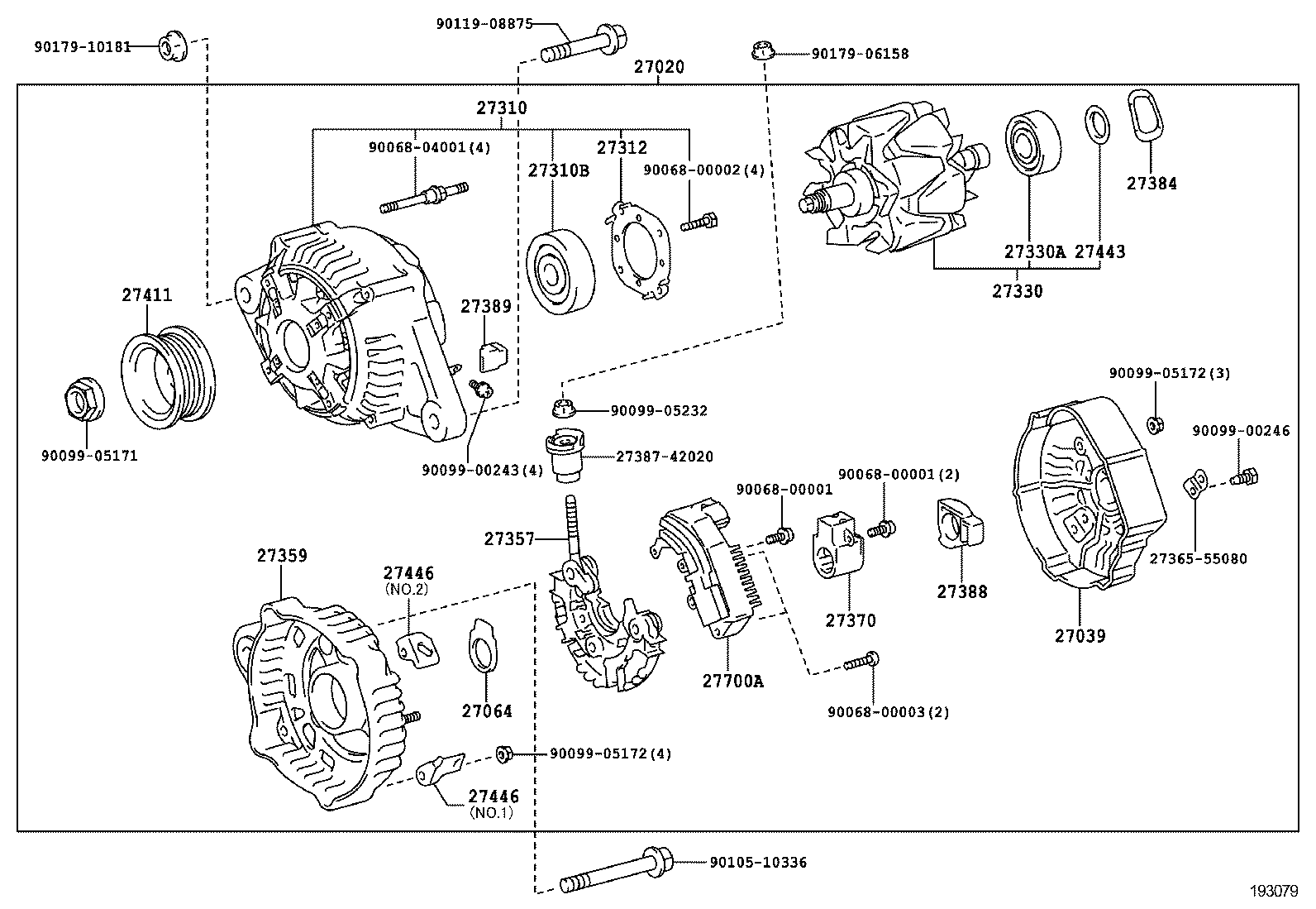 27310-02040 FRAME ASSY, DRIVE END, ALTERNATOR product image