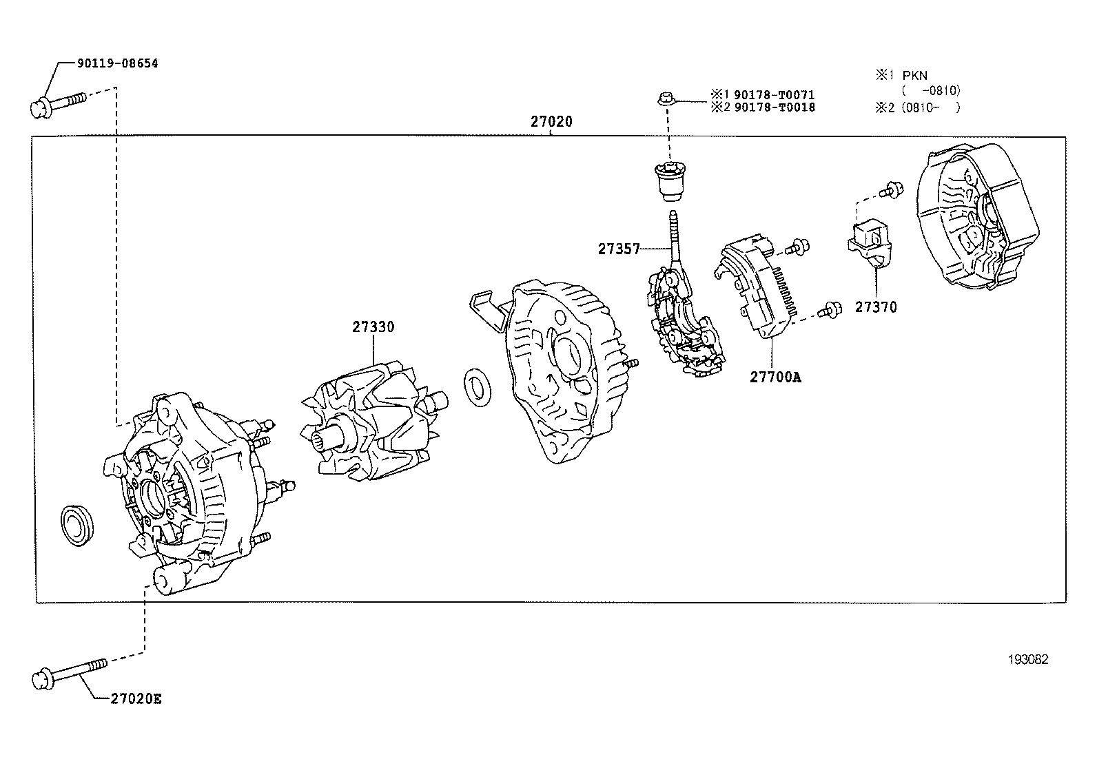 27060-0P110 ALTERNATOR ASSY product image