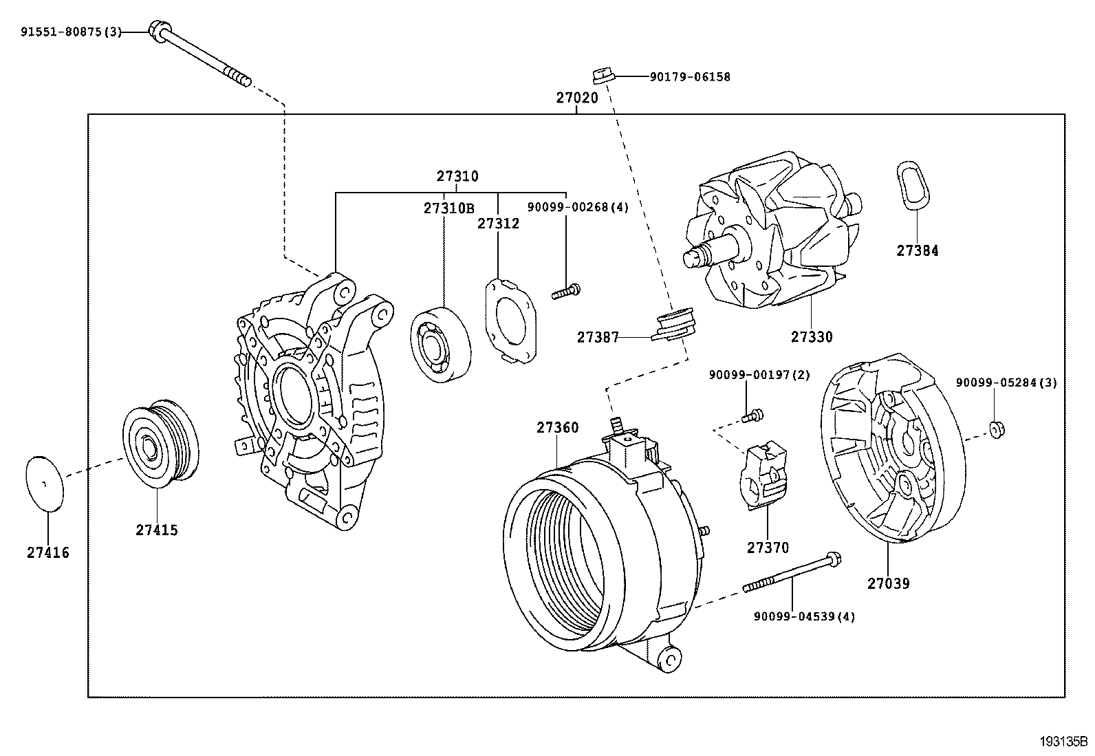 27060-31050 ALTERNATOR ASSY product image