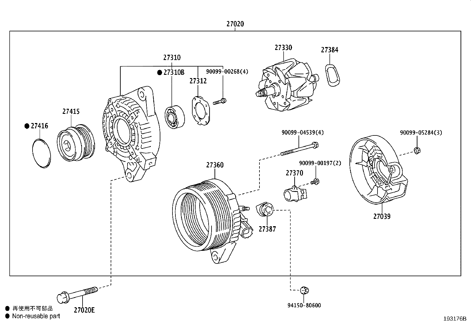 27060-28360 ALTERNATOR ASSY product image