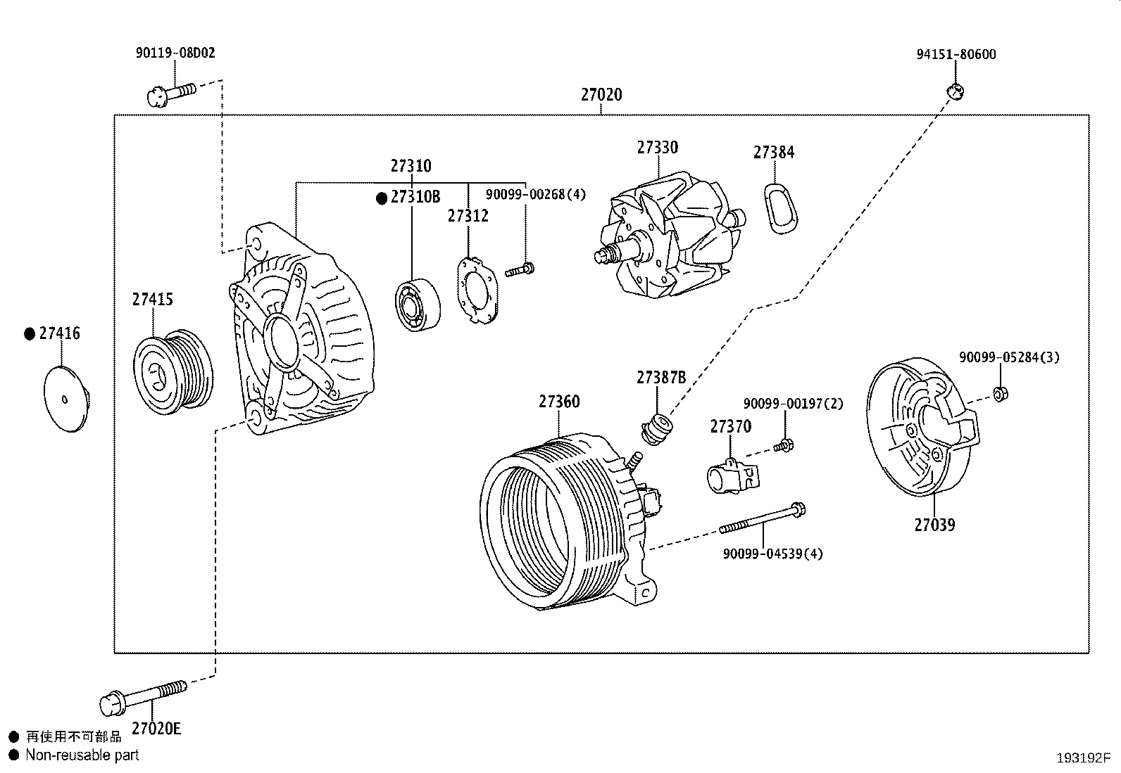 27060-33100 ALTERNATOR ASSY product image