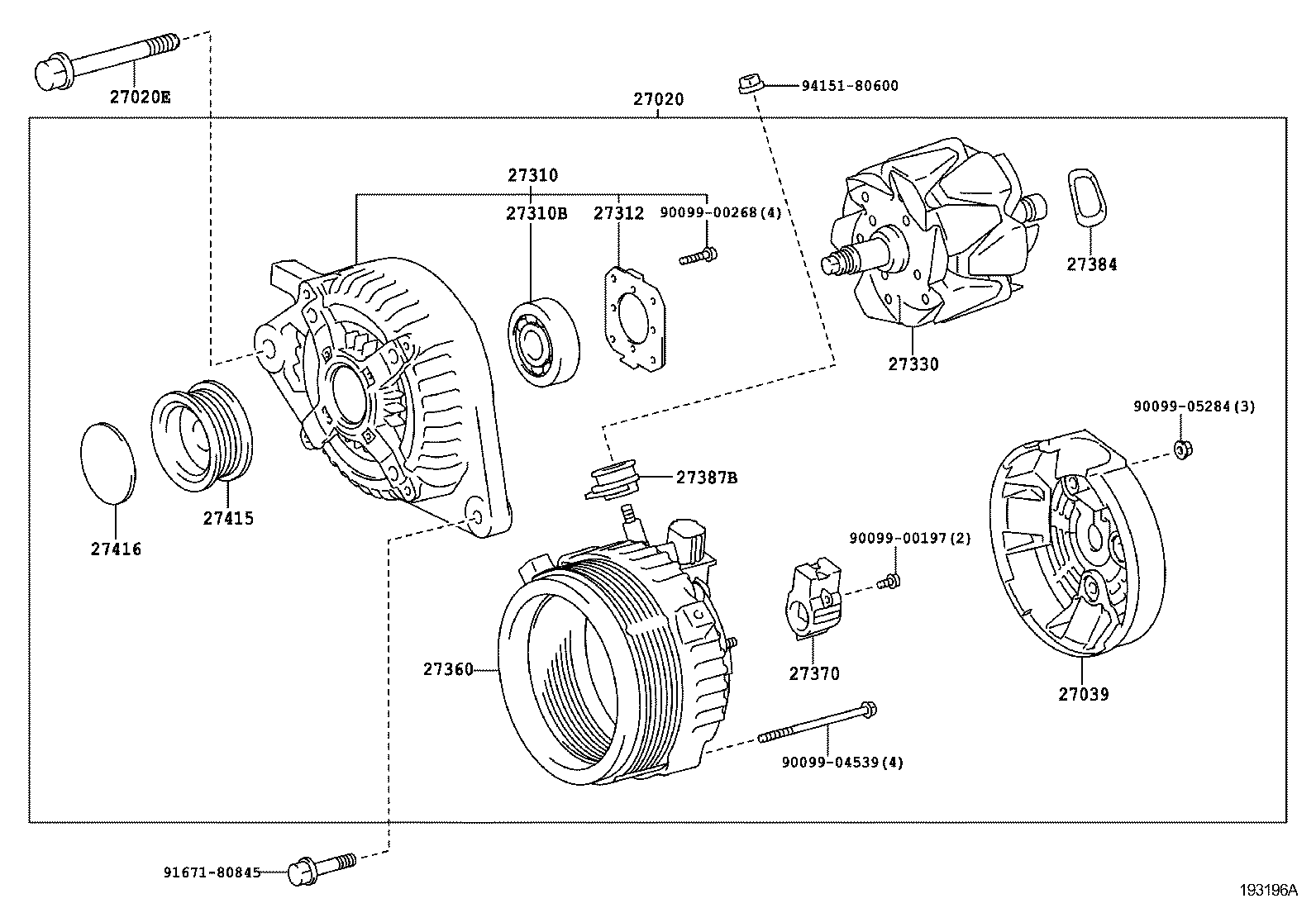 27060-37050 ALTERNATOR ASSY product image