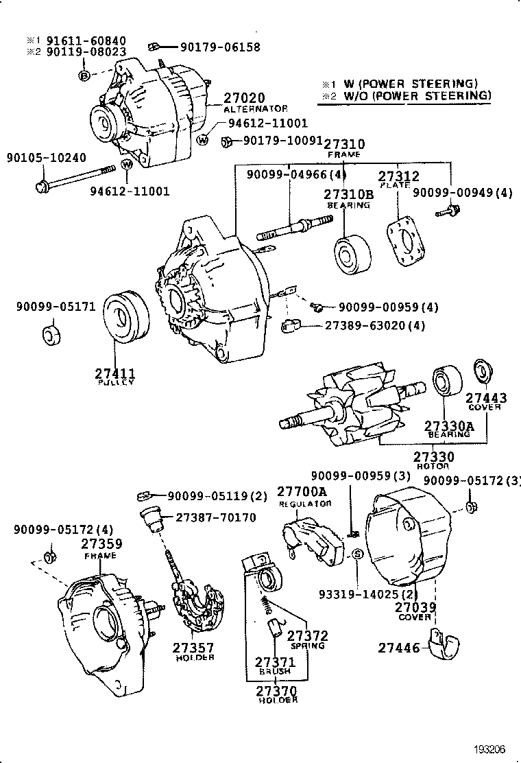 27060-58250 ALTERNATOR ASSY product image