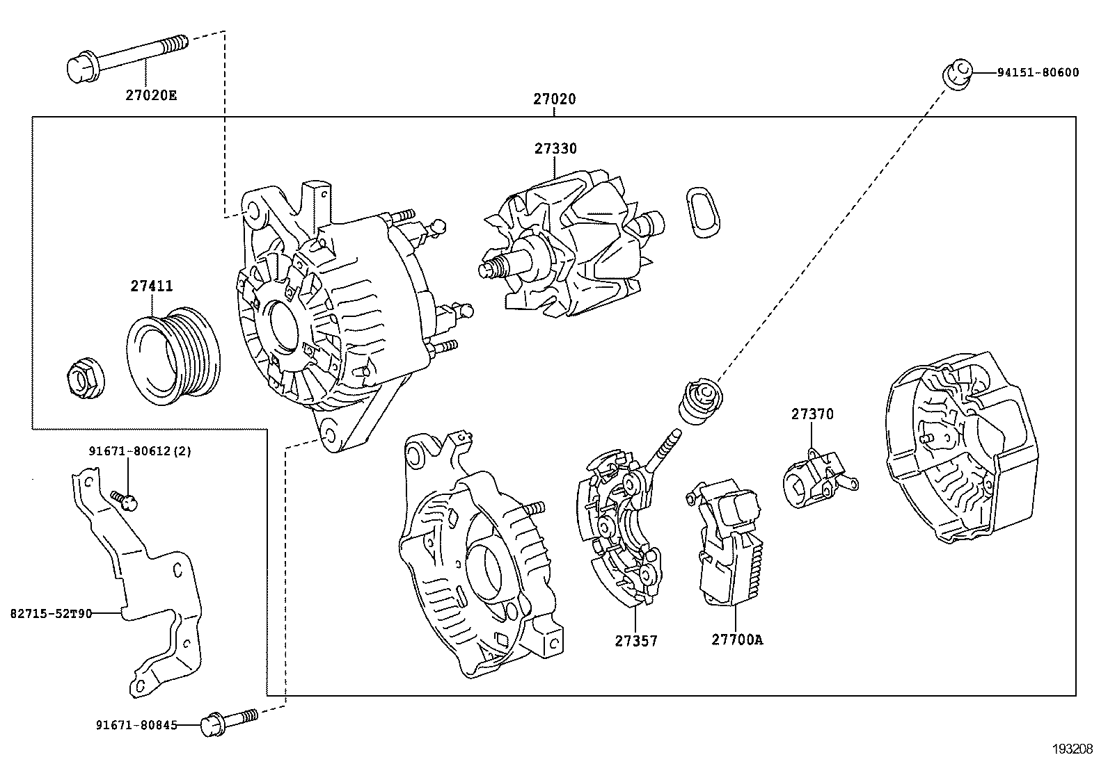 27060-33100 ALTERNATOR ASSY product image