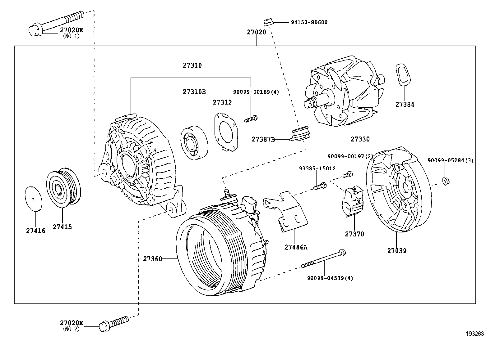 27060-36050 ALTERNATOR ASSY product image
