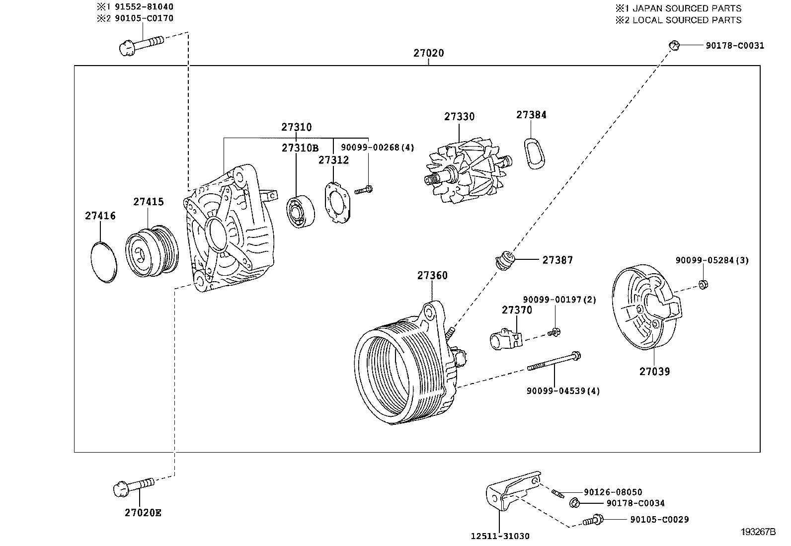27060-0V040 ALTERNATOR ASSY product image