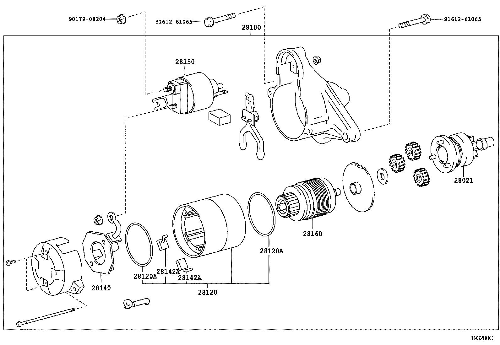Toyota 28140-37050 HOLDER ASSY, STARTER BRUSH
