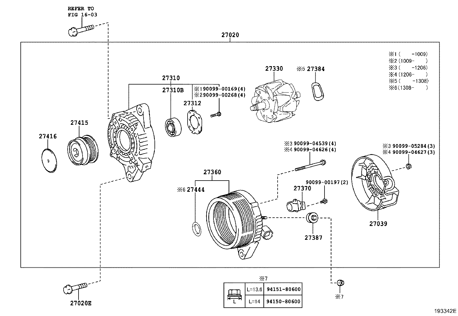27060-37170 ALTERNATOR ASSY product image