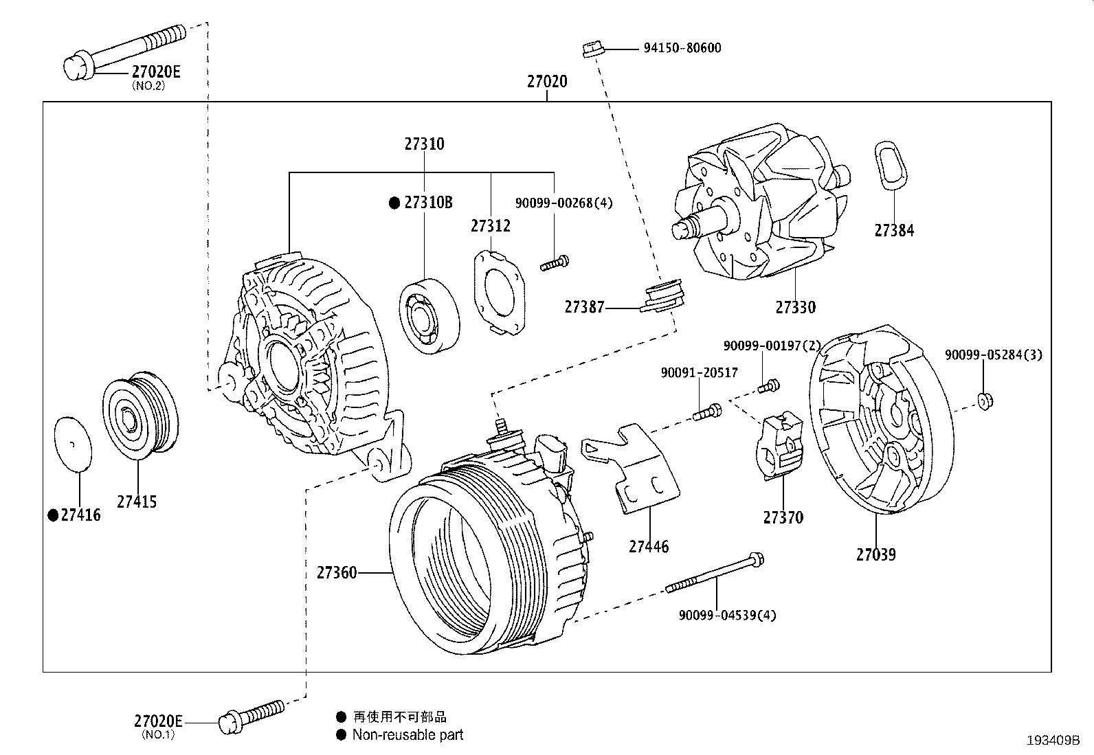 27060-28360 ALTERNATOR ASSY product image