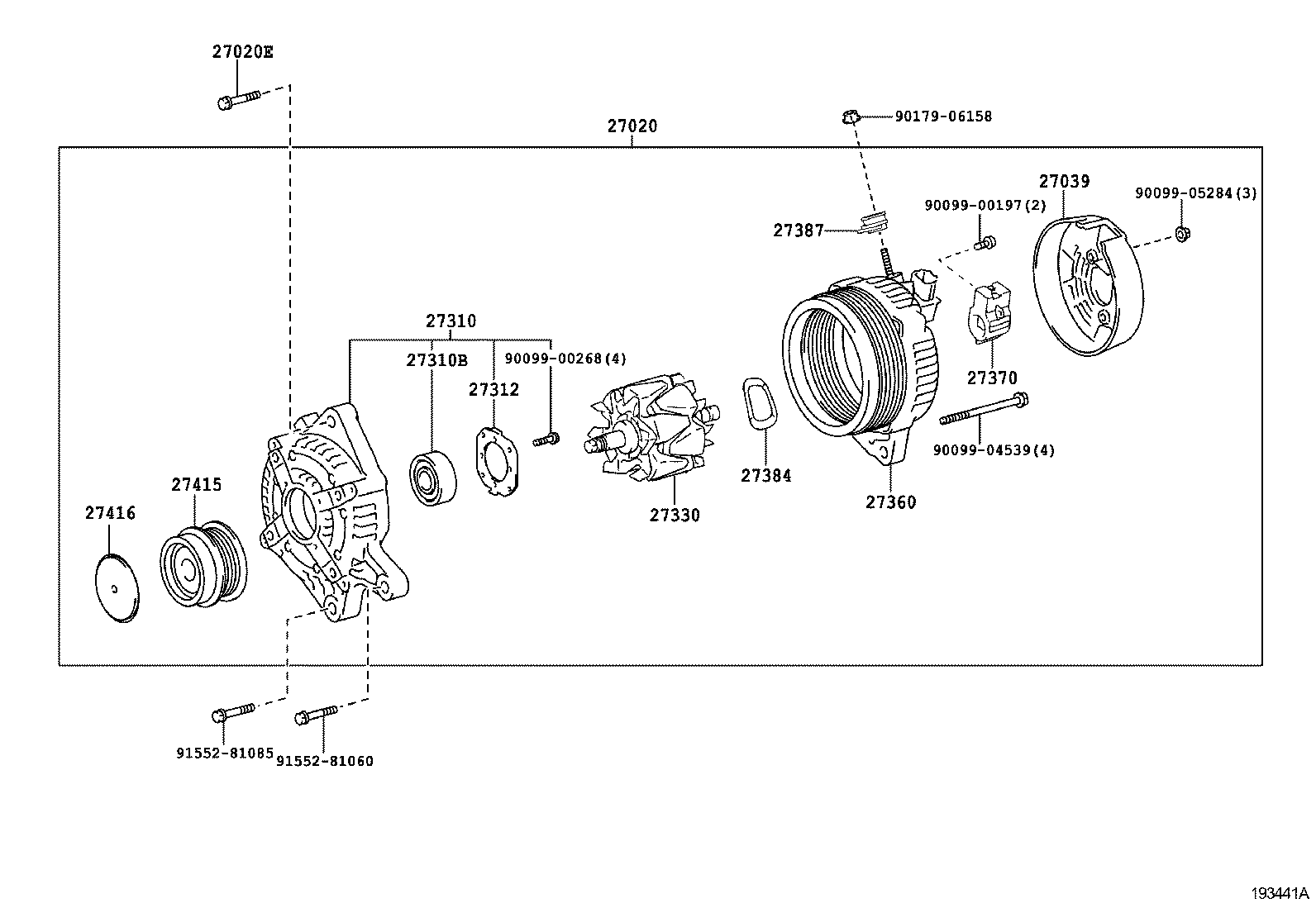 27060-58320 ALTERNATOR ASSY product image