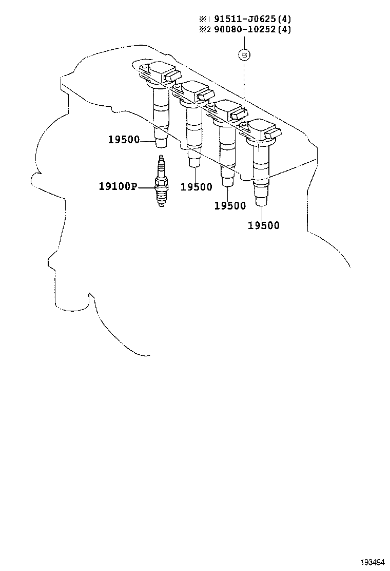 90080-19023 COIL ASSY, IGNITION product image