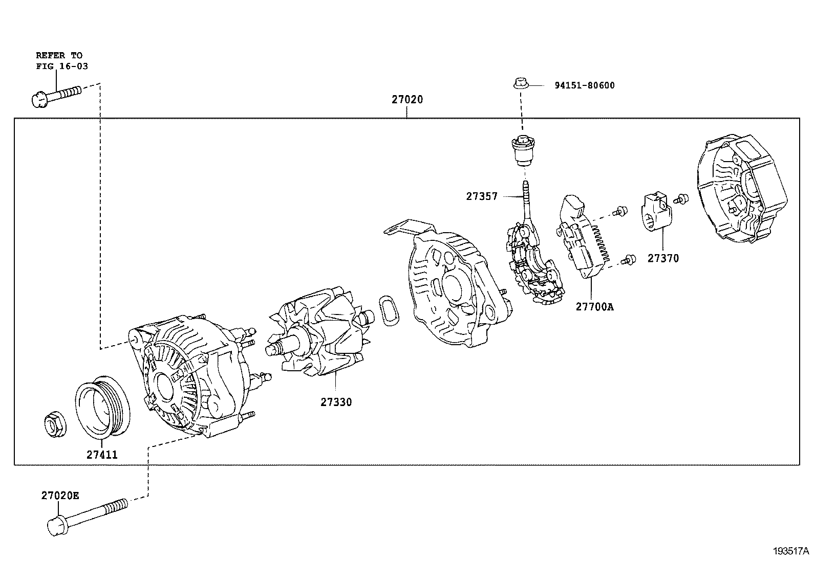 27060-21180 ALTERNATOR ASSY product image