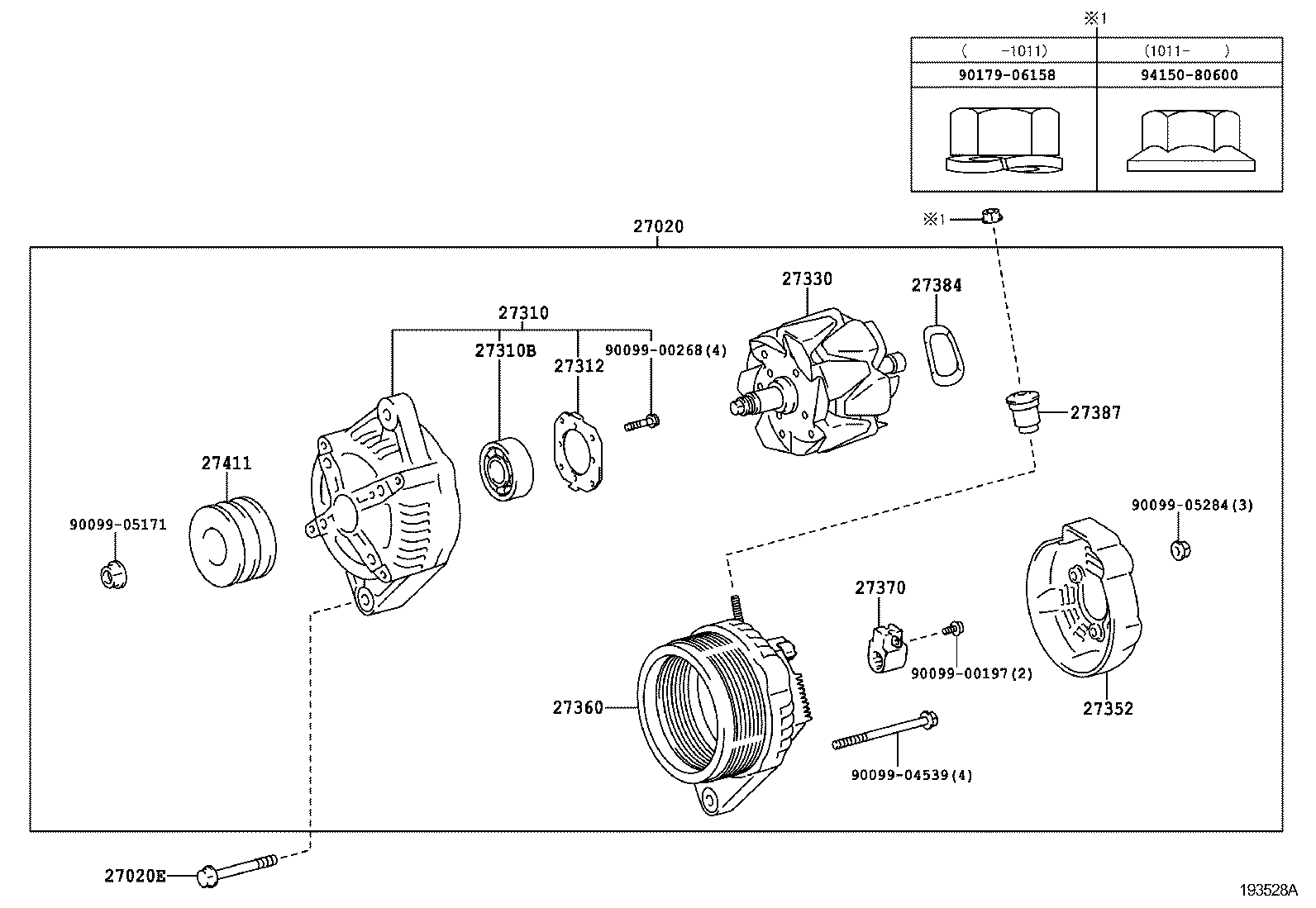 27060-75260 ALTERNATOR ASSY product image