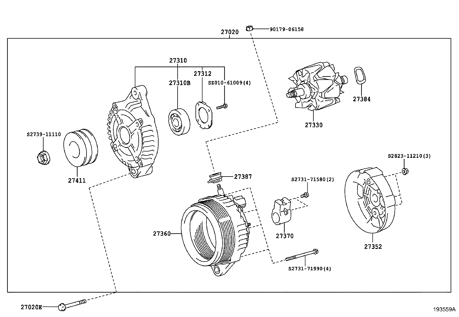 27060-58320 ALTERNATOR ASSY product image
