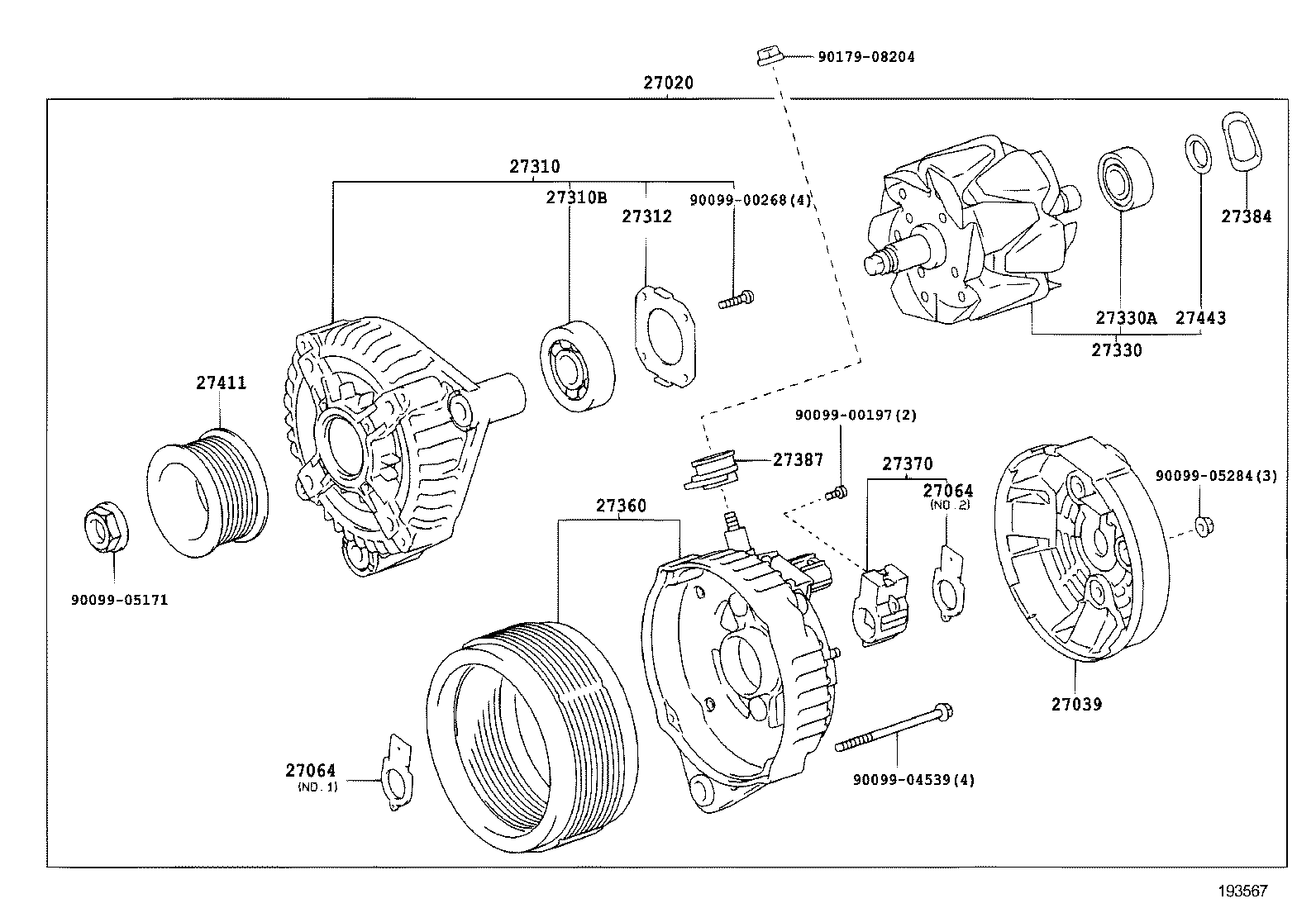 27060-32020 ALTERNATOR ASSY product image