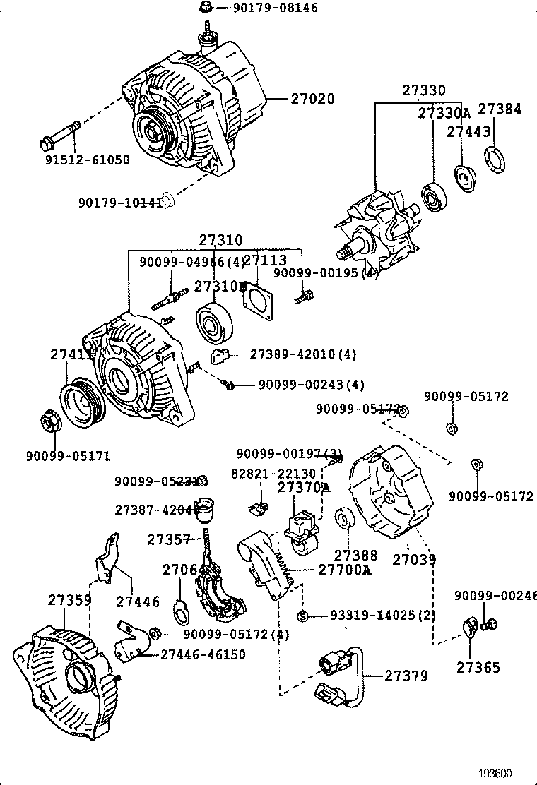 27060-46080 ALTERNATOR ASSY product image