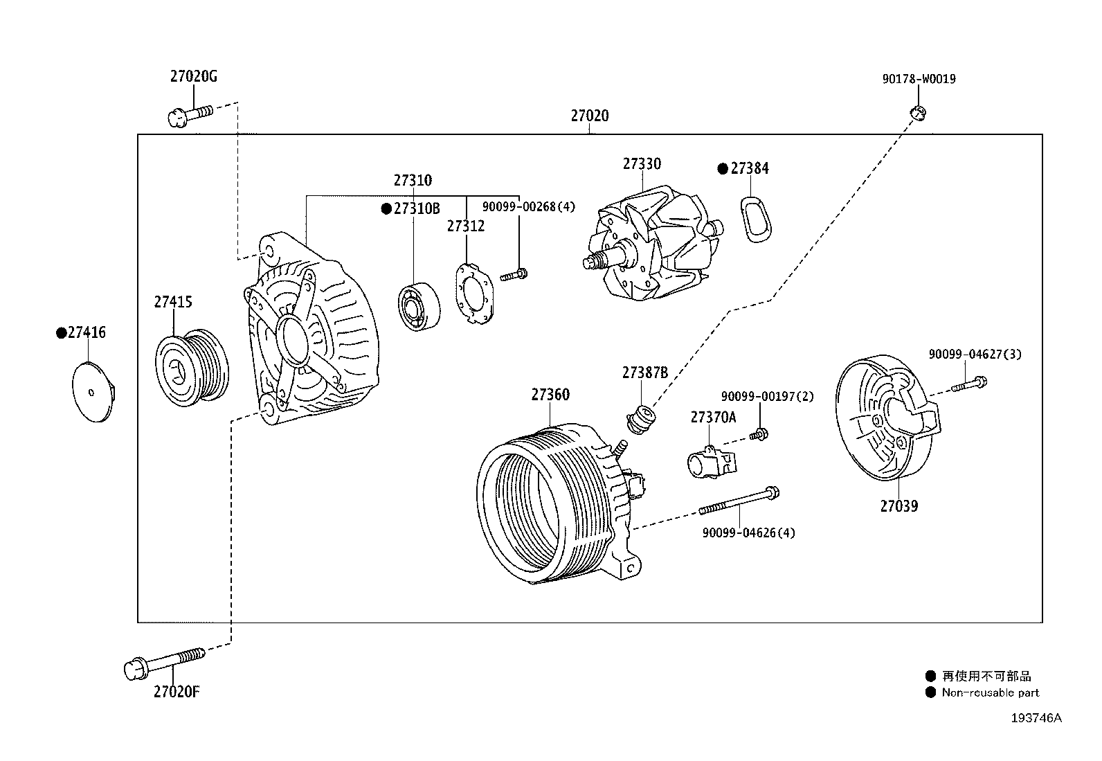 27310-0N080 FRAME ASSY, DRIVE END, ALTERNATOR product image