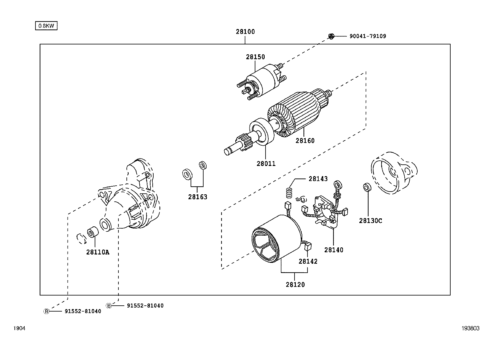 28126-BZ010 BEARING, STARTER CENTER & SHOCK ABSORBER, NO.1 product image
