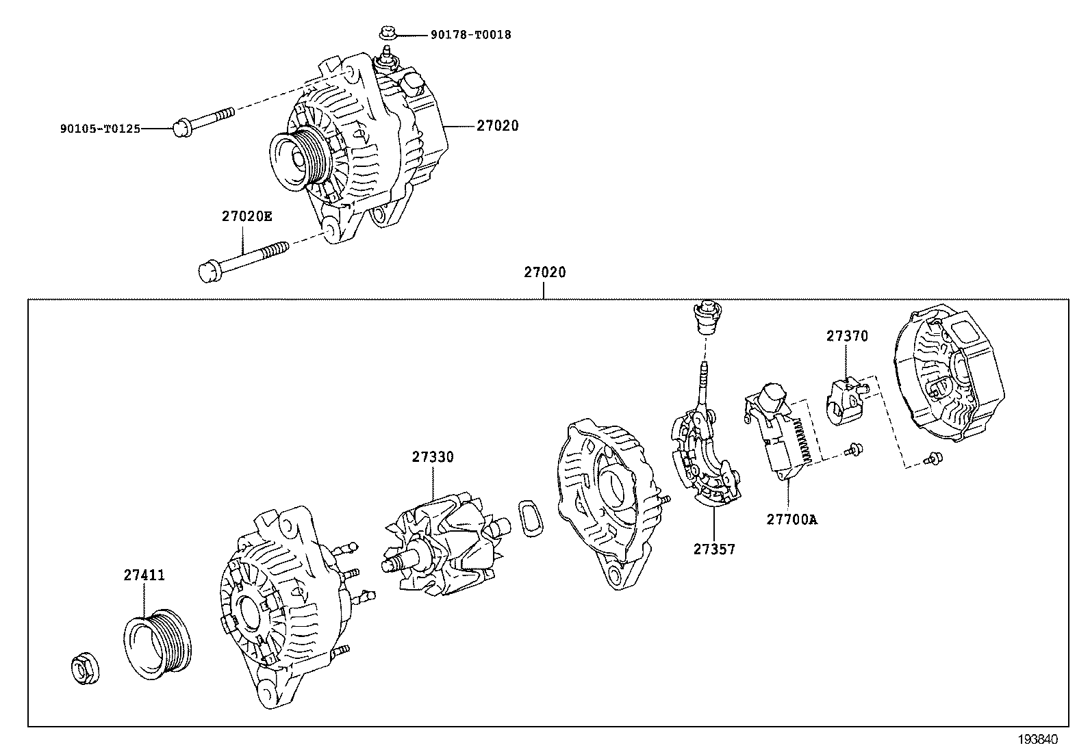 27370-0L280 HOLDER ASSY, ALTERNATOR BRUSH product image