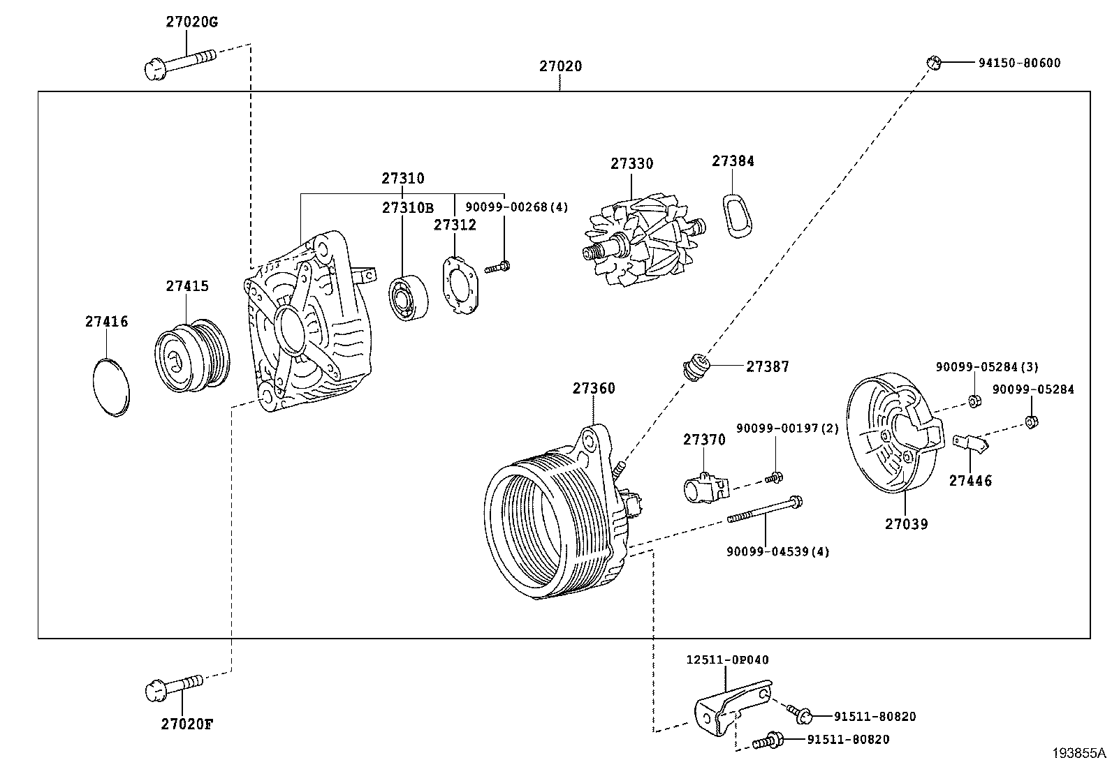 27060-0P080 ALTERNATOR ASSY product image