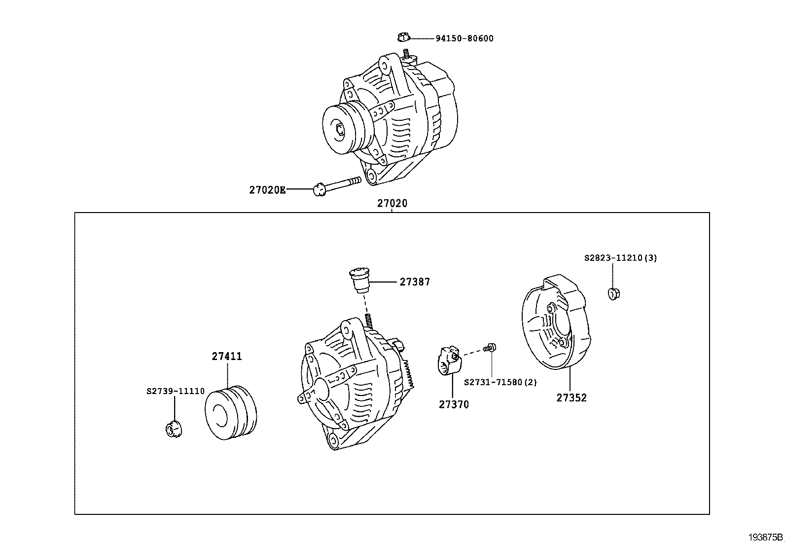 27060-78240 ALTERNATOR ASSY product image