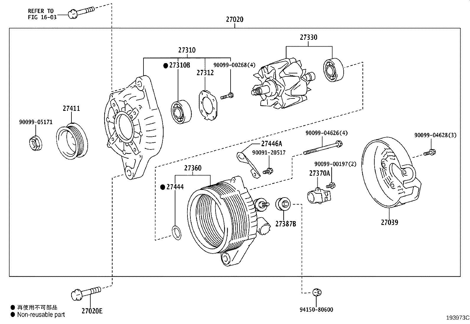 27310-47430 FRAME ASSY, DRIVE END, ALTERNATOR product image