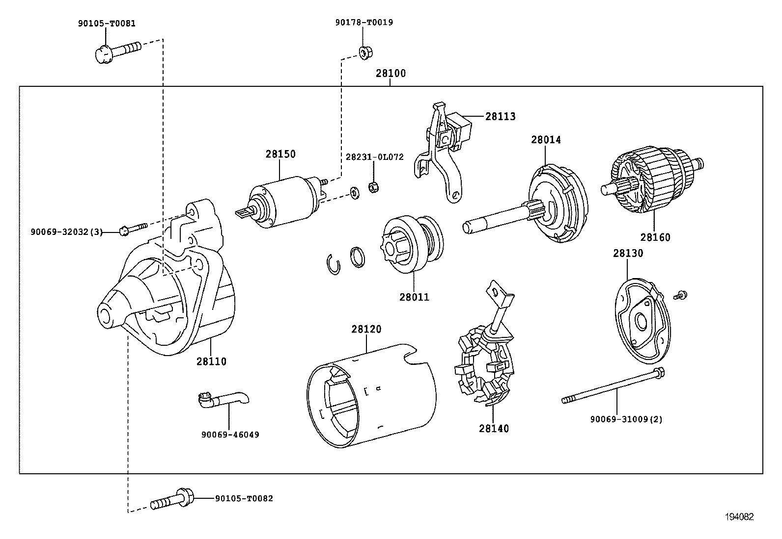 28133-0C041 FRAME, COMMUTATOR END product image
