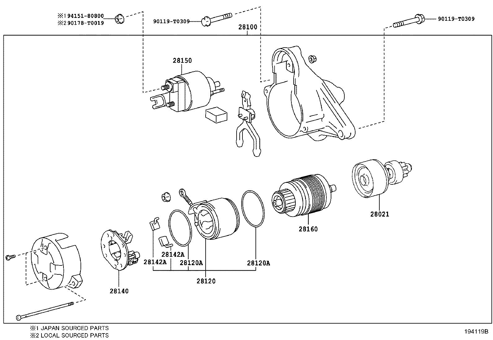 Toyota 28100-0Y170 STARTER ASSY