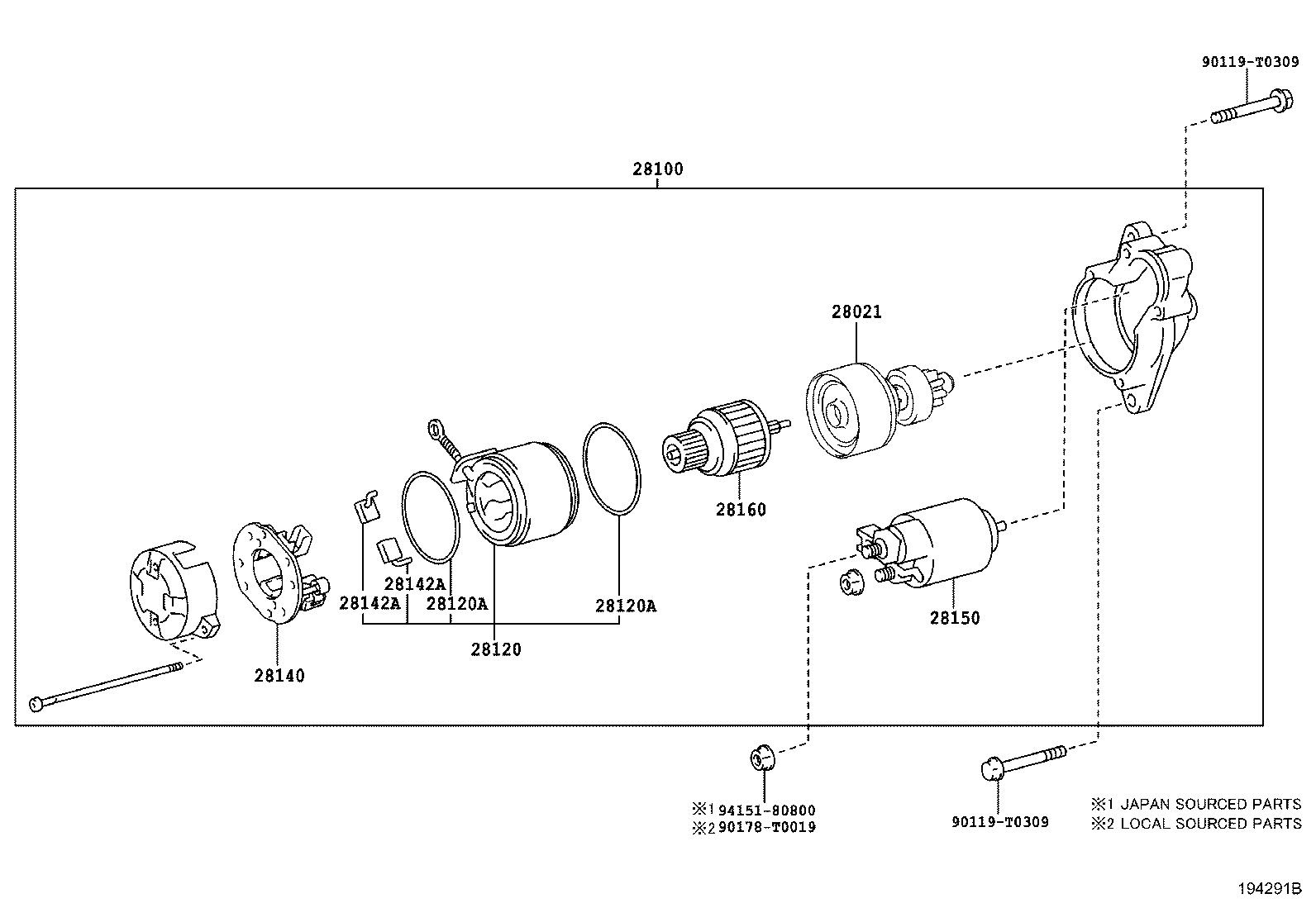 Toyota 28100-0Y260 STARTER ASSY
