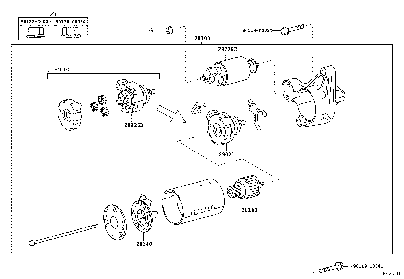 28140-0T330 HOLDER ASSY, STARTER BRUSH product image
