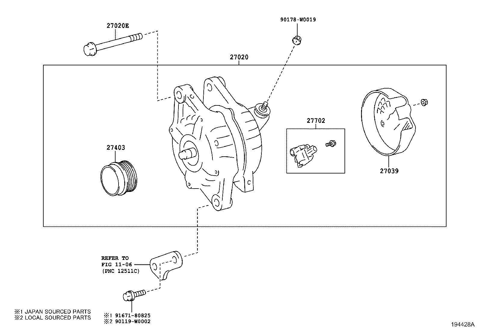 27039-0Y370 COVER, ALTERNATOR REAR END product image