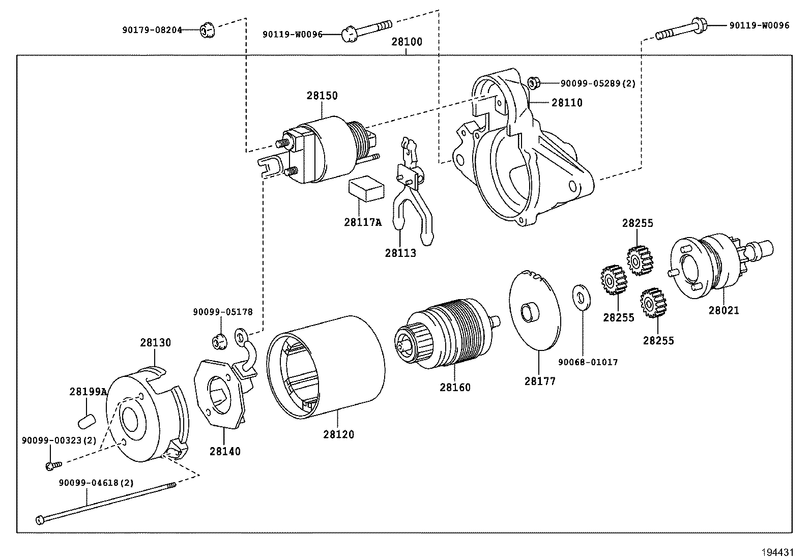 28113-0Q120 LEVER, STARTER PINION DRIVE product image