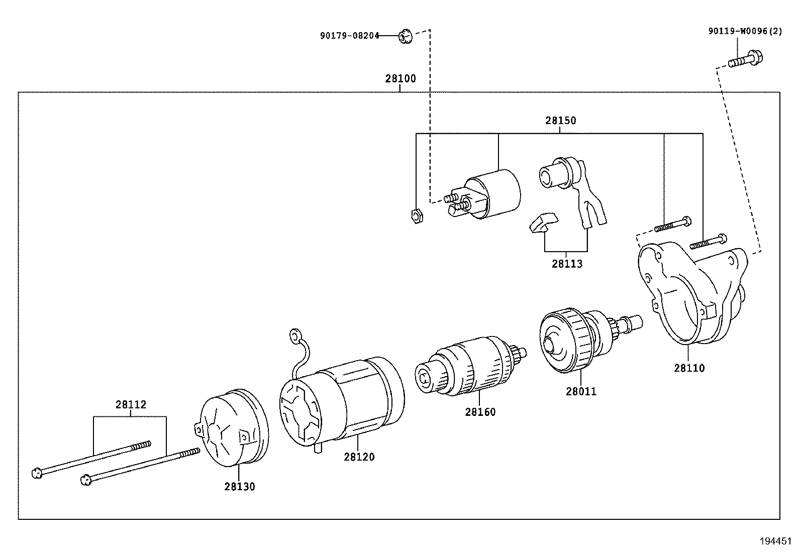 28113-0Q120 LEVER, STARTER PINION DRIVE product image