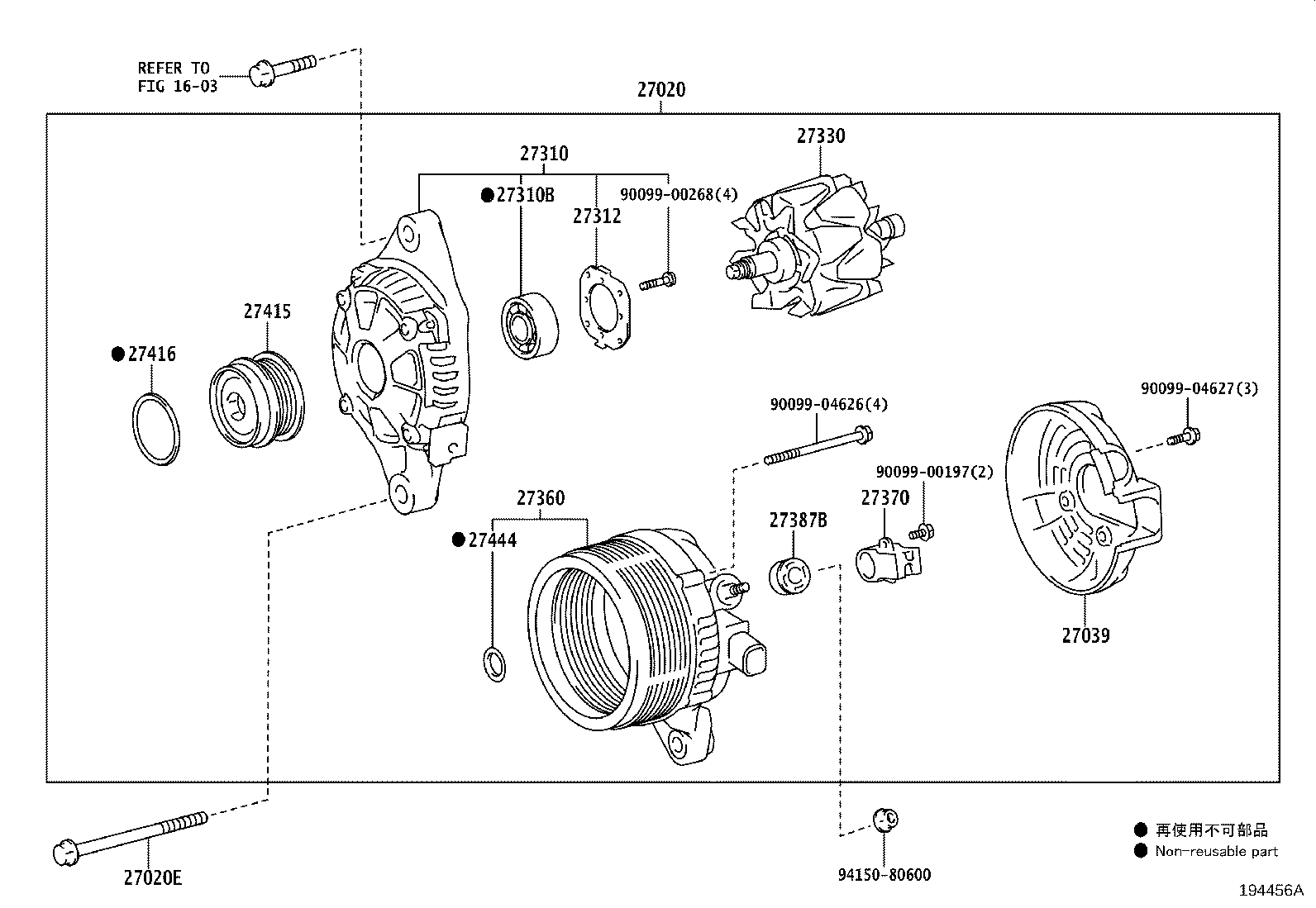 27060-37191 ALTERNATOR ASSY product image