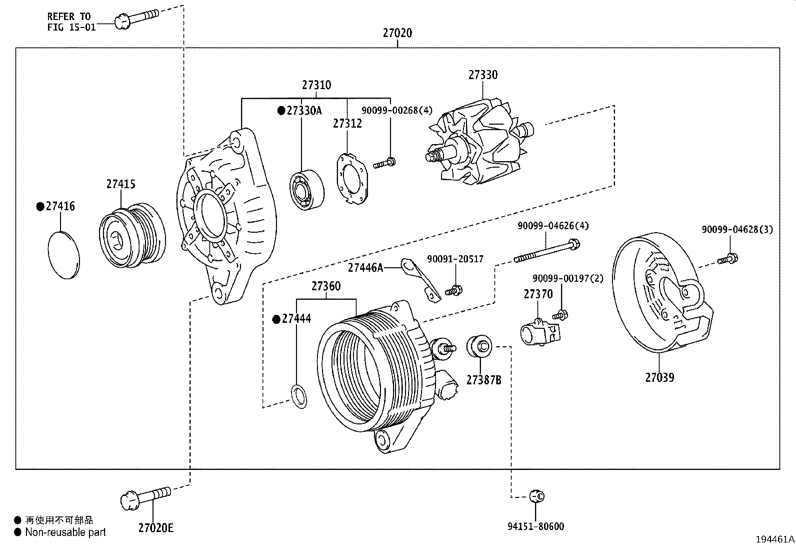 27060-47211 ALTERNATOR ASSY product image