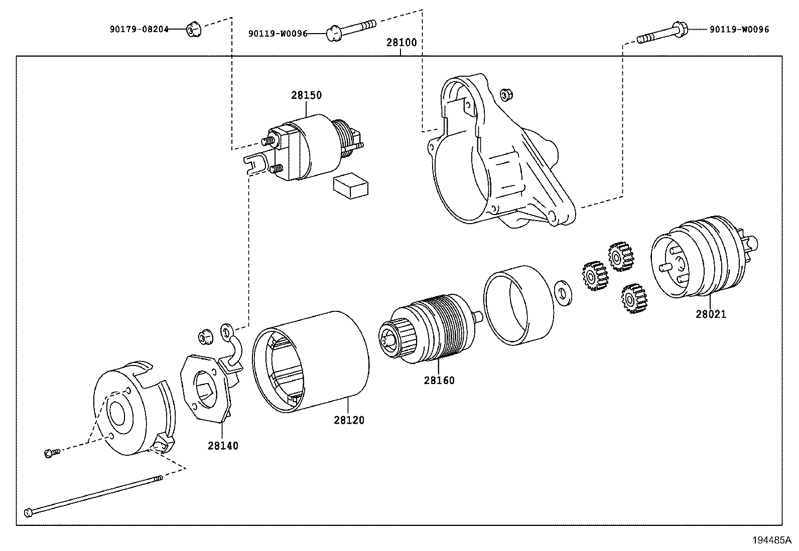 28113-0Q120 LEVER, STARTER PINION DRIVE product image