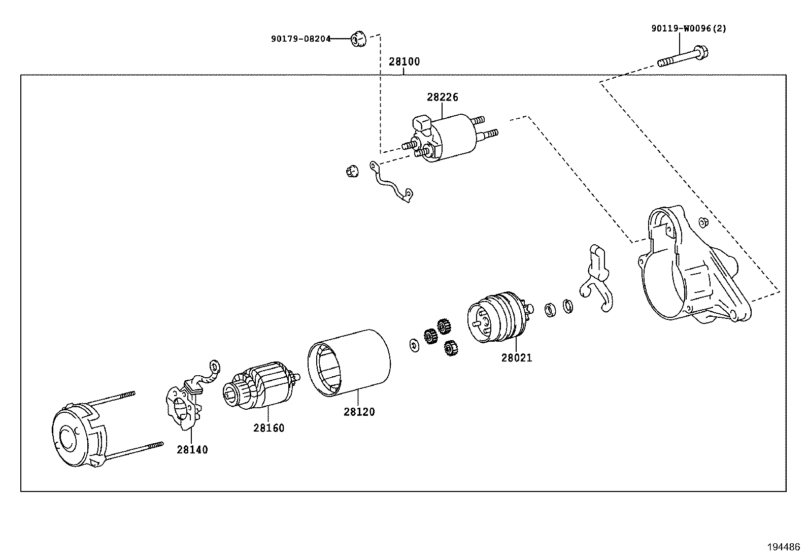 28113-0Q120 LEVER, STARTER PINION DRIVE product image