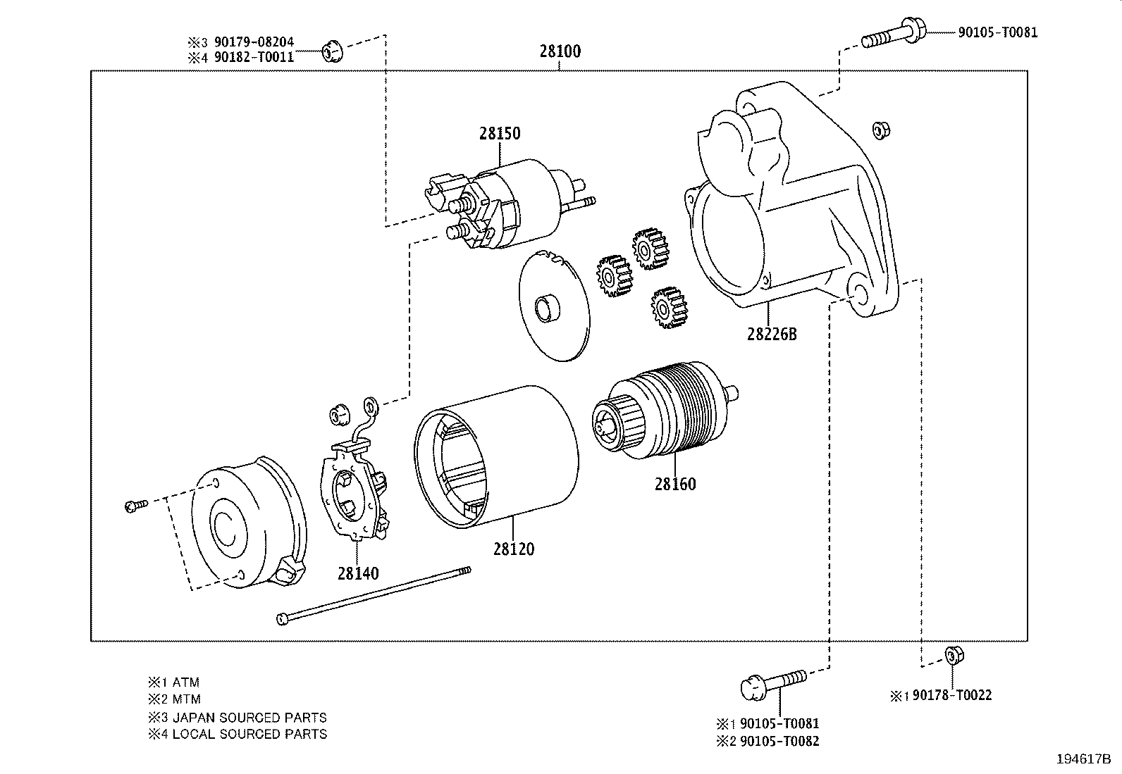 Toyota 28140-0L200 HOLDER ASSY, STARTER BRUSH