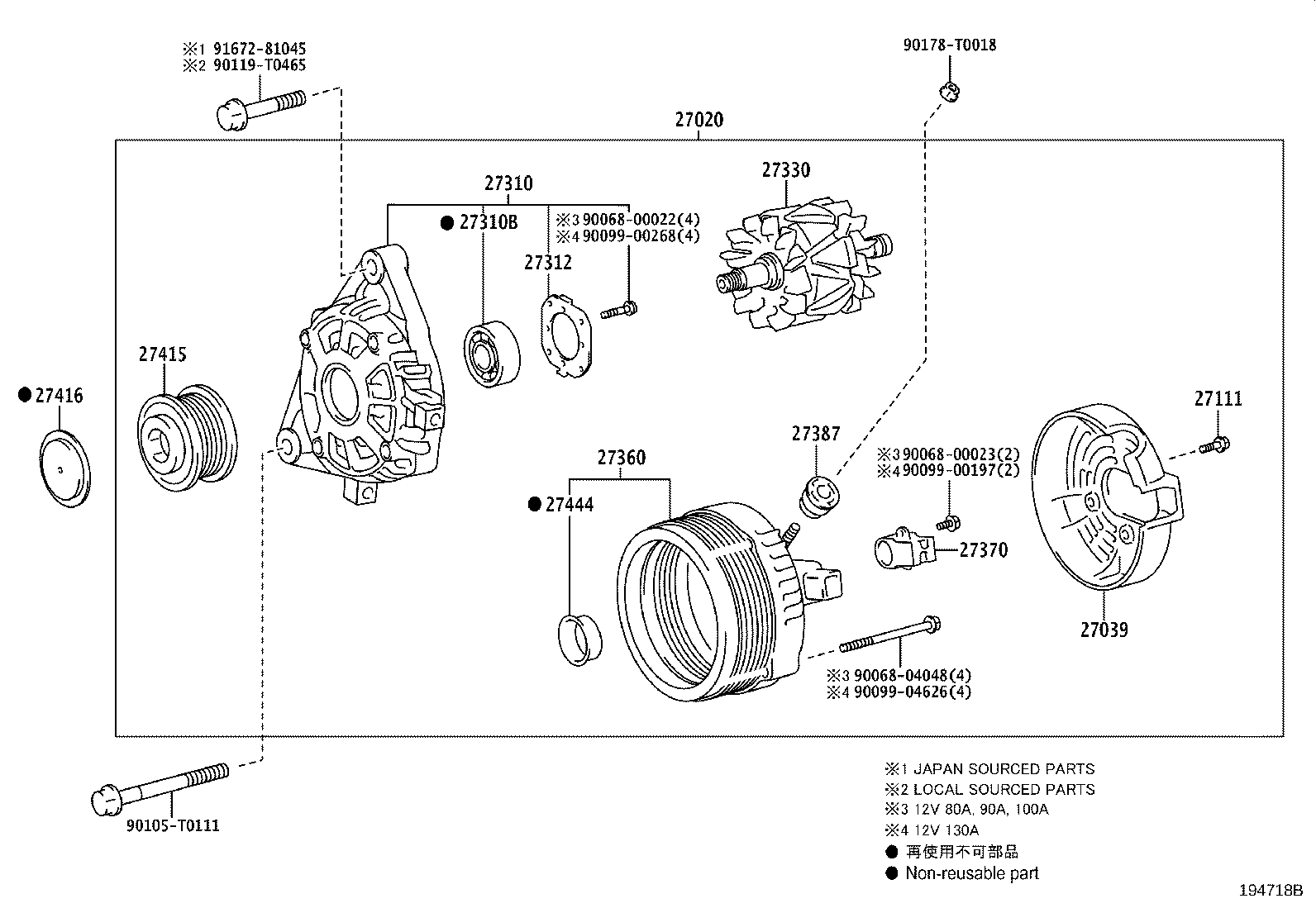 27310-0L170 FRAME ASSY, DRIVE END, ALTERNATOR product image