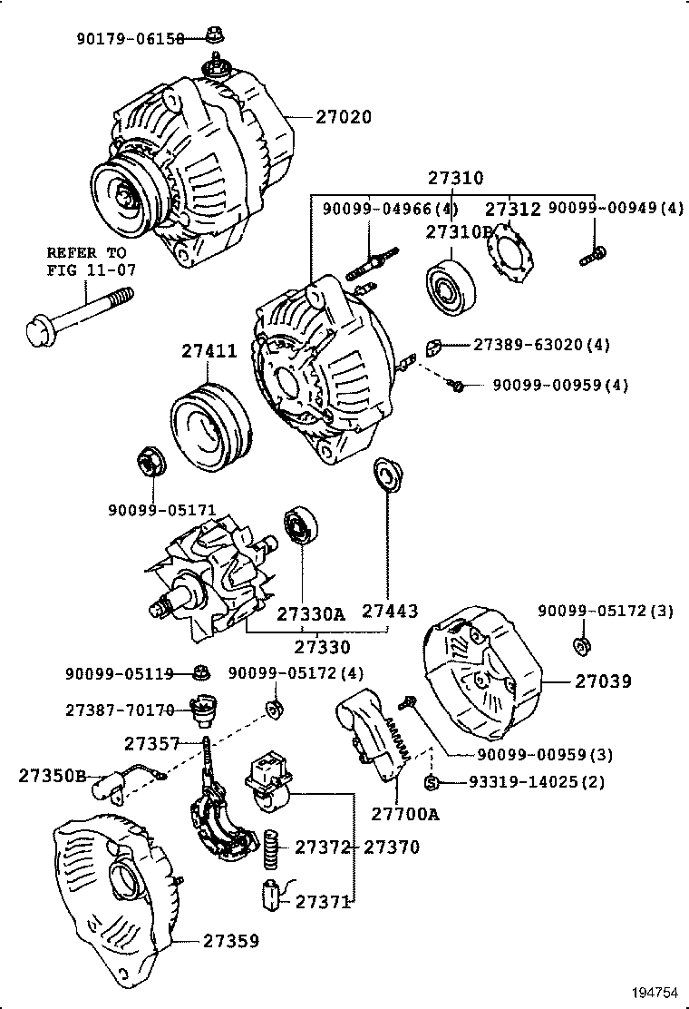 27060-17170 ALTERNATOR ASSY product image