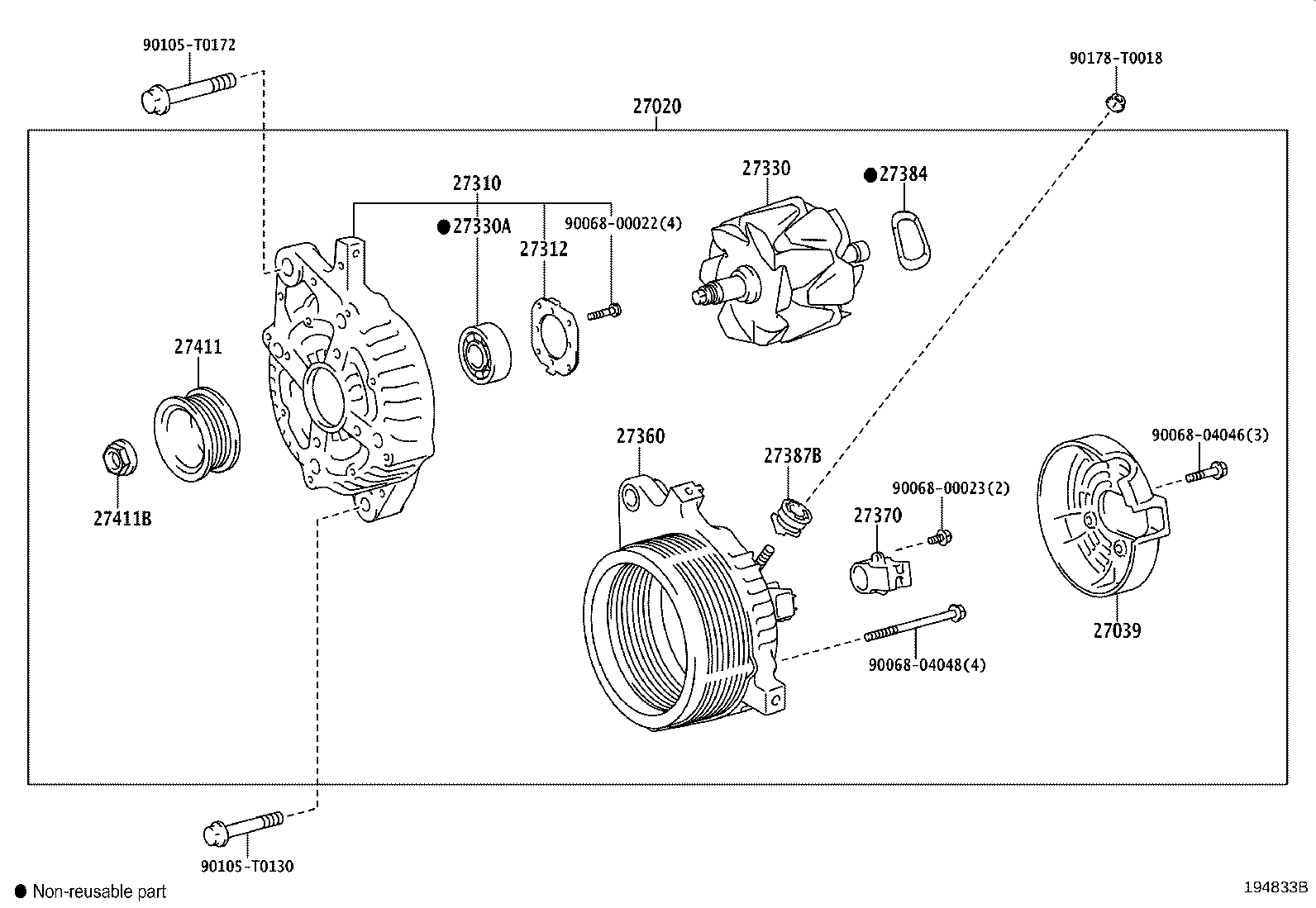 27310-0Y200 FRAME ASSY, DRIVE END, ALTERNATOR product image
