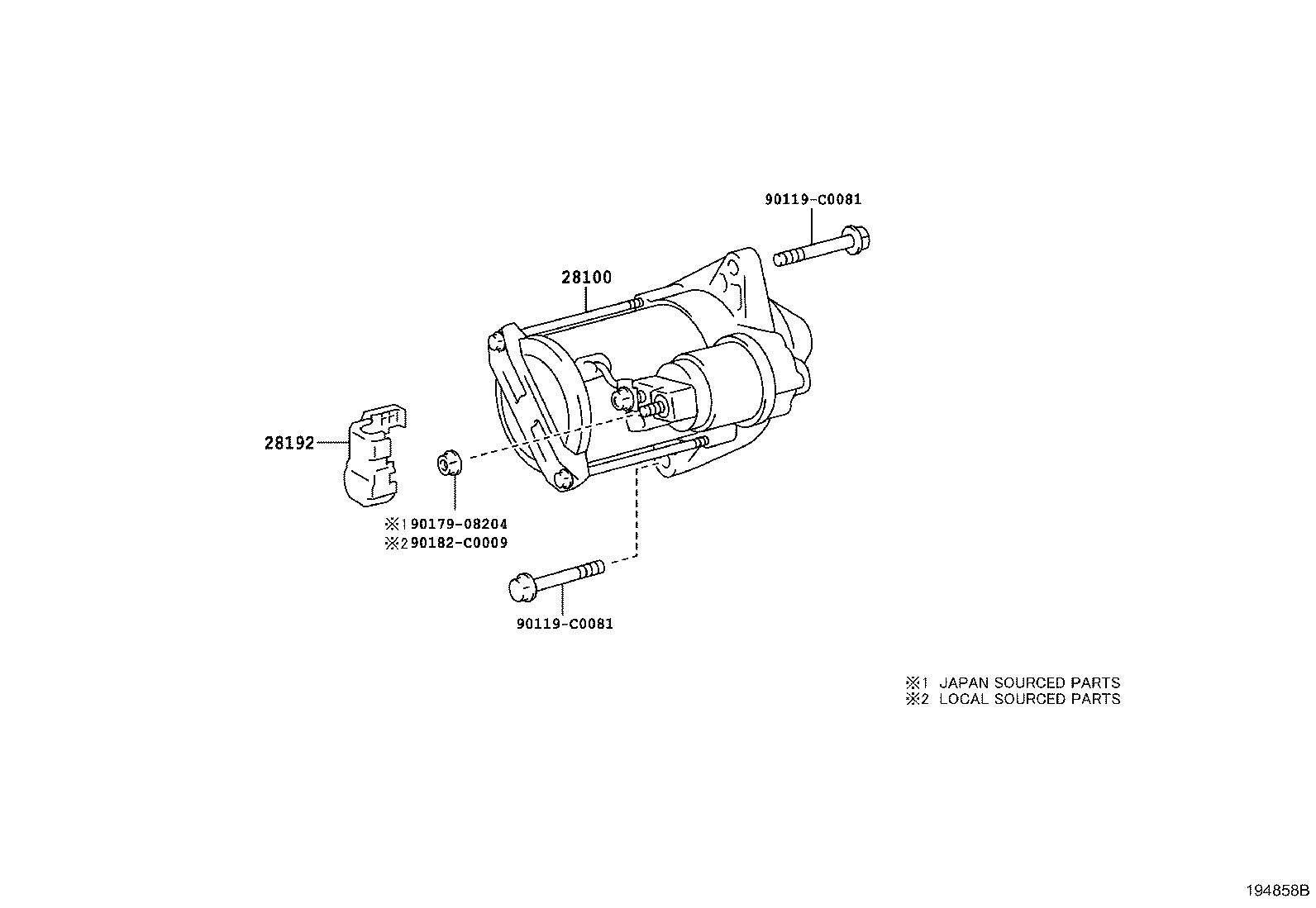 28140-0T330 HOLDER ASSY, STARTER BRUSH product image