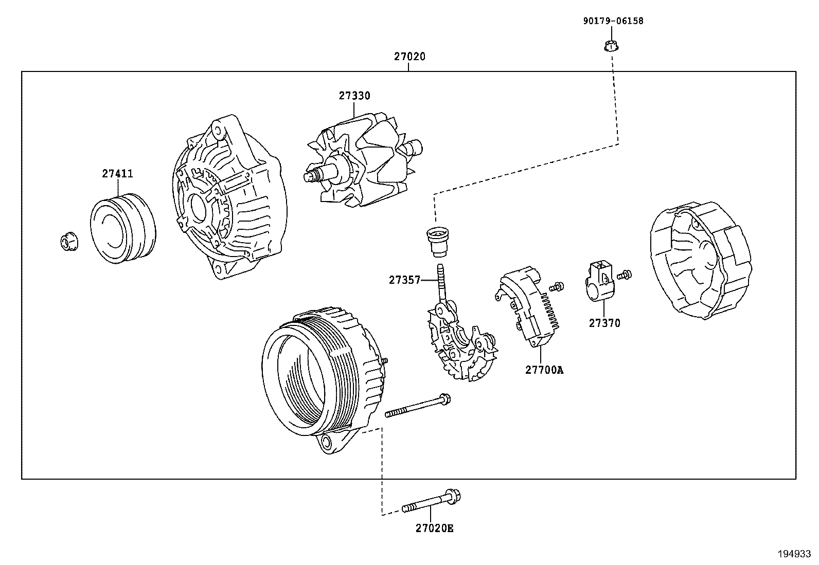 27060-78320 ALTERNATOR ASSY product image