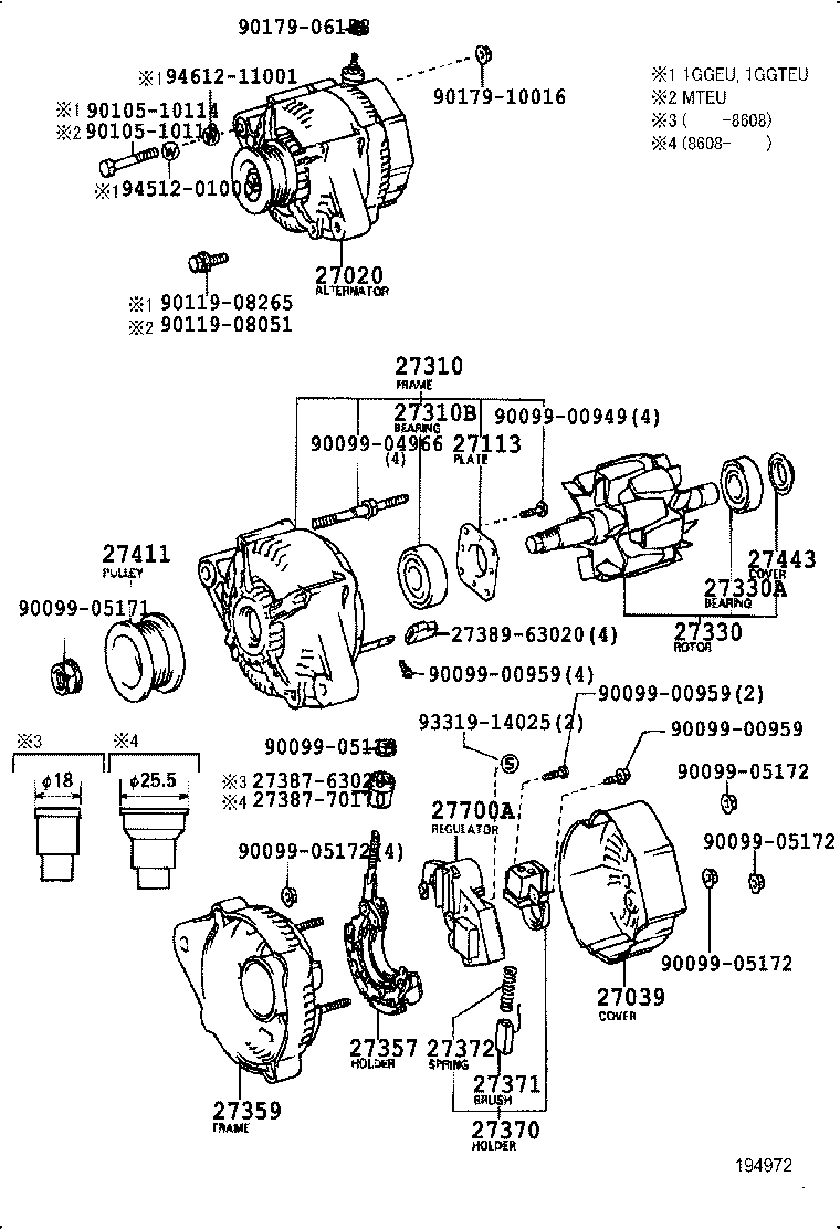 27060-63070 ALTERNATOR ASSY product image