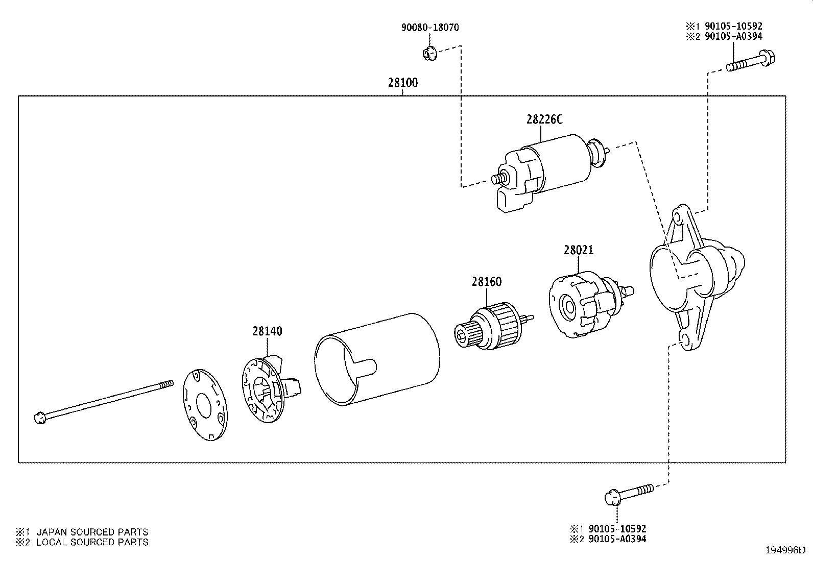 Toyota 28226-K0040 STARTER KIT, REPAIR SERVICE, NO.2