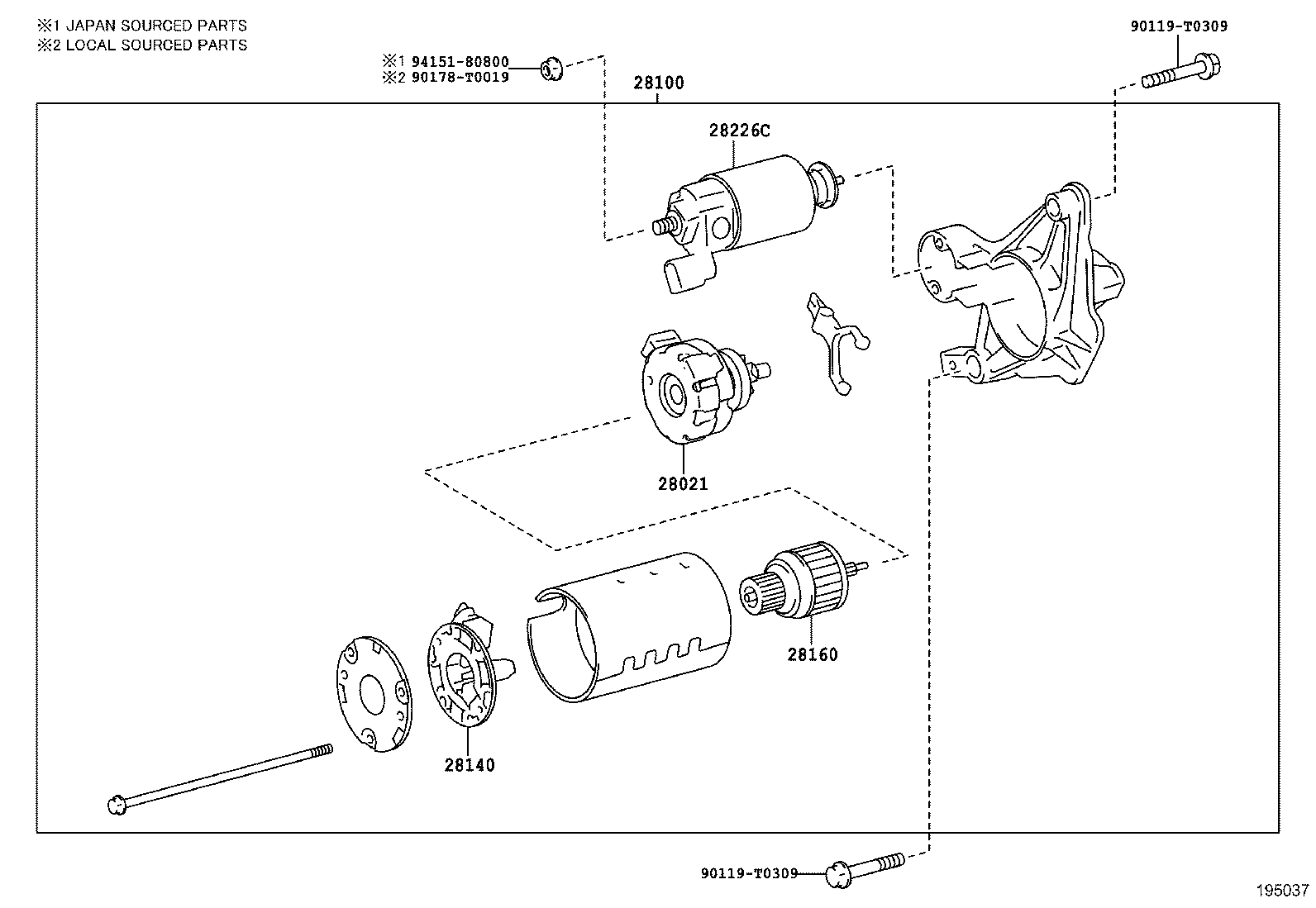 28021-0T070 CLUTCH SUB-ASSY, STARTER CENTER BEARING product image